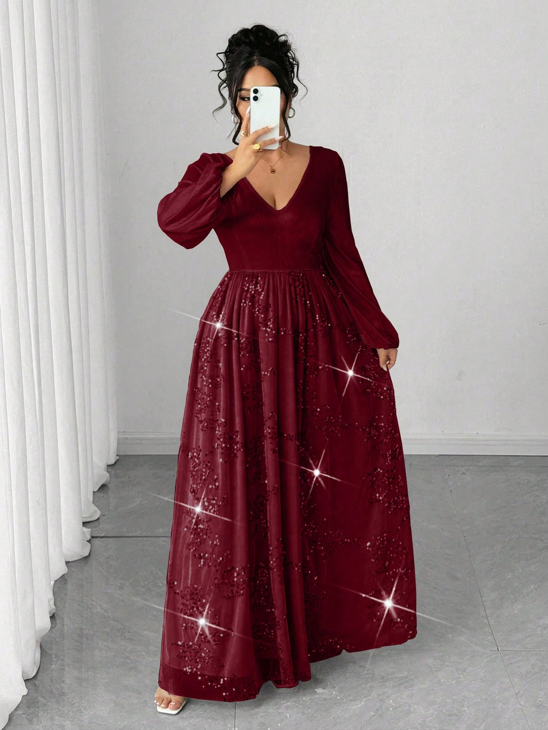 Rochie de ocazie SHEIN, vișiniu