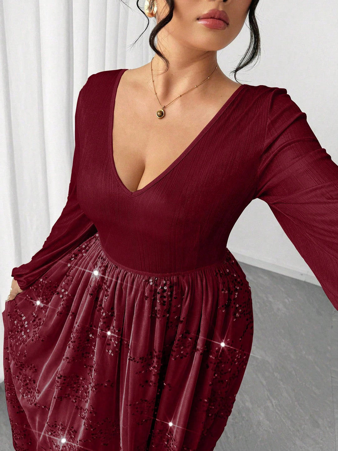 Rochie de ocazie SHEIN, vișiniu