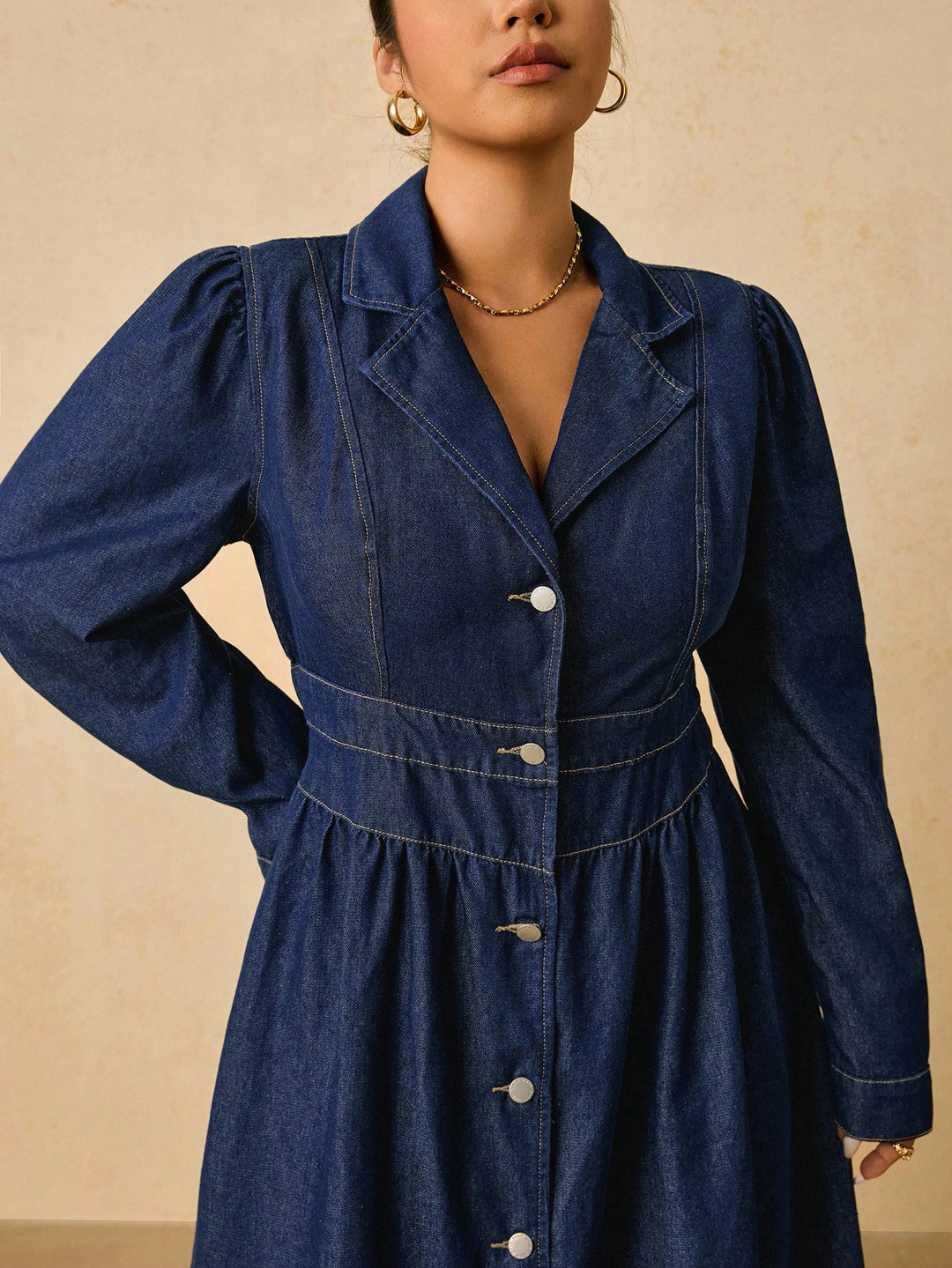 SHEIN kék midiruha