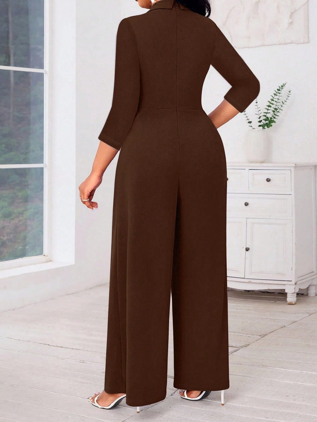 SHEIN hosszú barnás-szürke jumpsuit