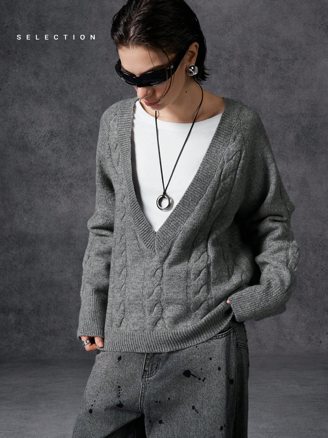 Pulover SHEIN, gri