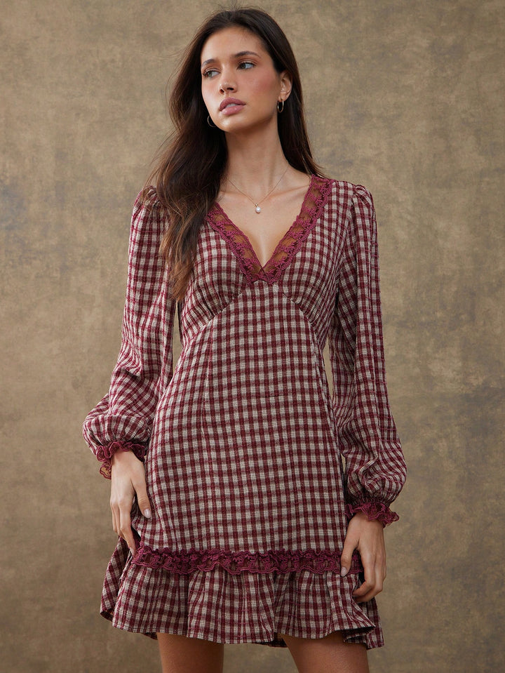 Shein mini ruha, bordó