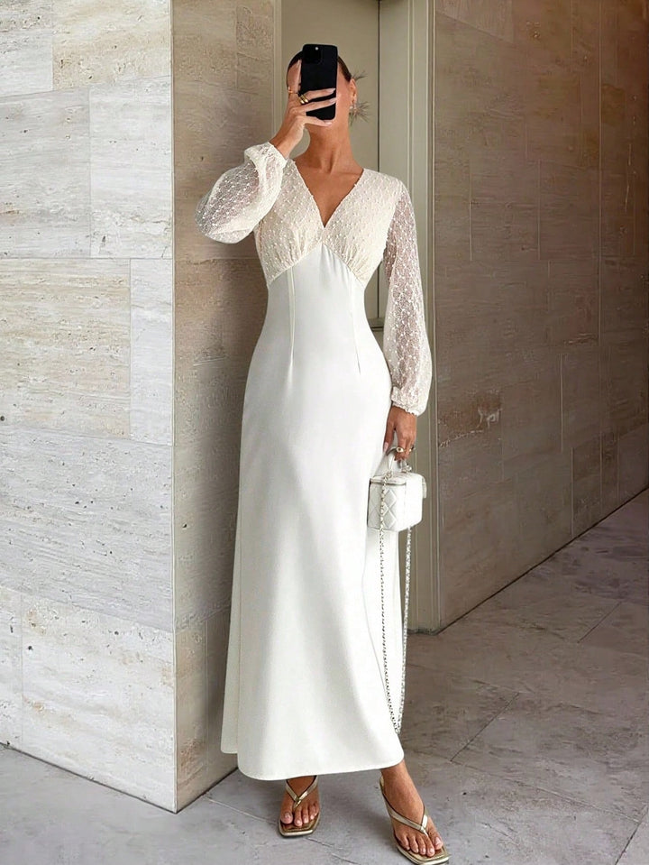 Rochie maxi SHEIN, crem
