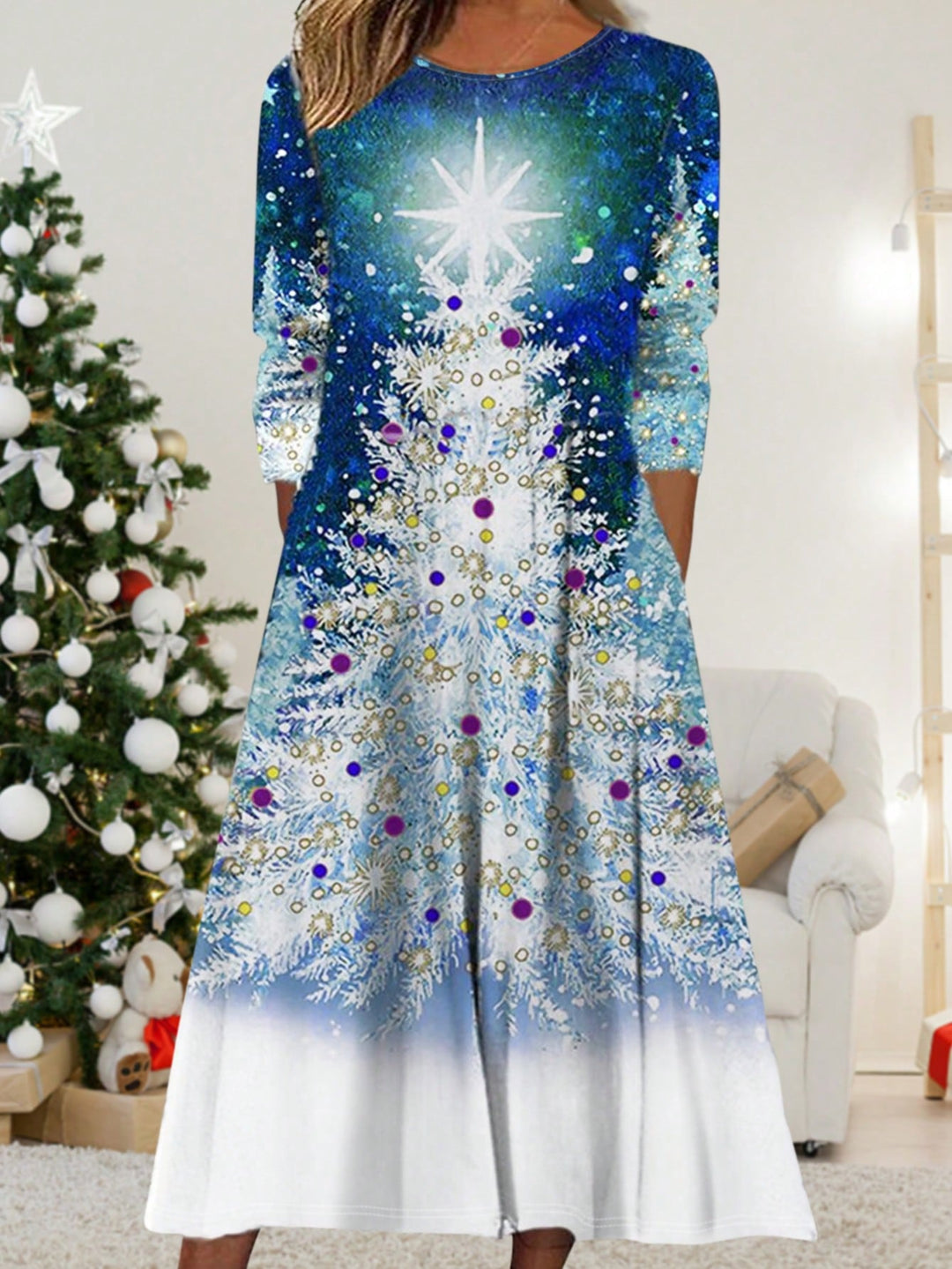 Rochie midi SHEIN, albastru