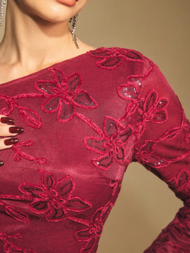 SHEIN bordó maxiruha