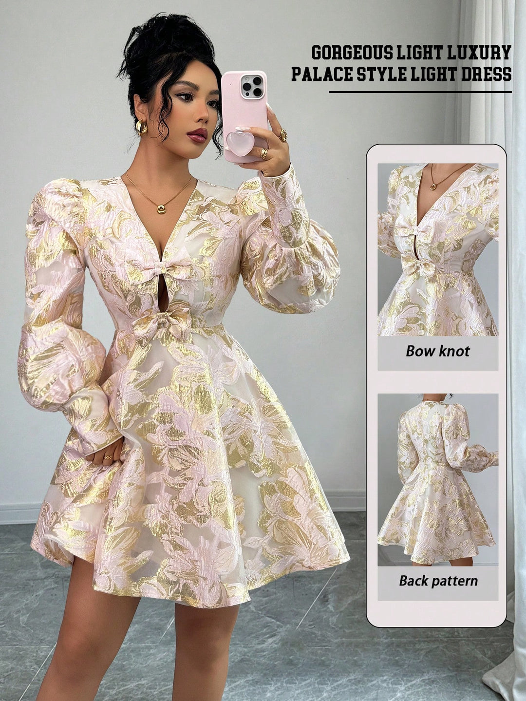 Rochie scurtă SHEIN, auriu