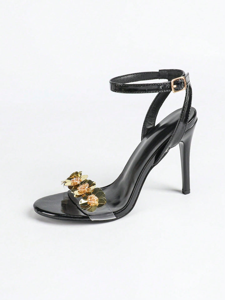 Sandale cu toc SHEIN, negru
