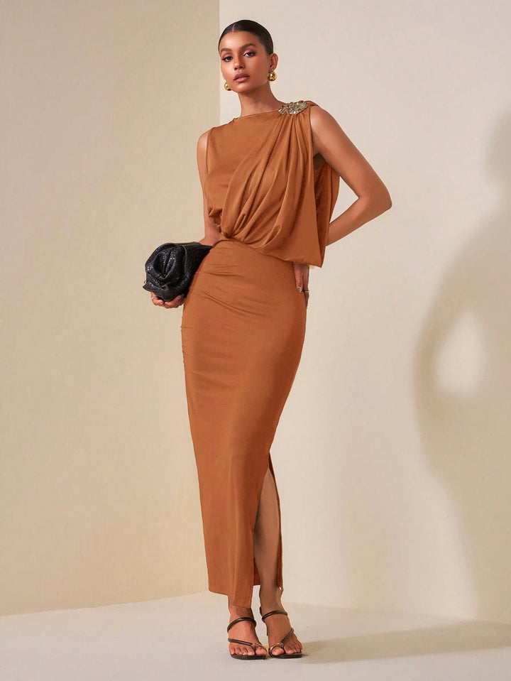 Rochie maxi SHEIN, maro