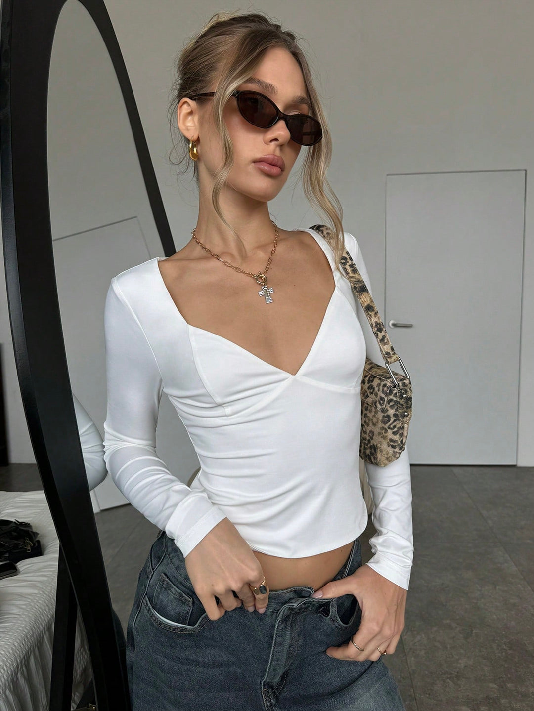 Top SHEIN, alb