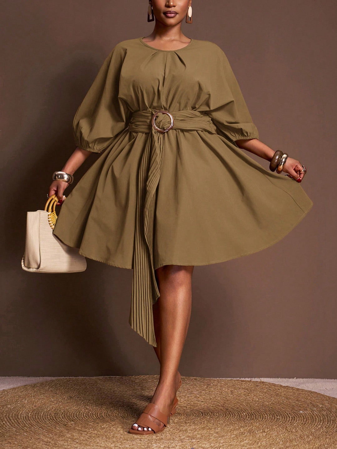 SHEIN mini ruha, barna