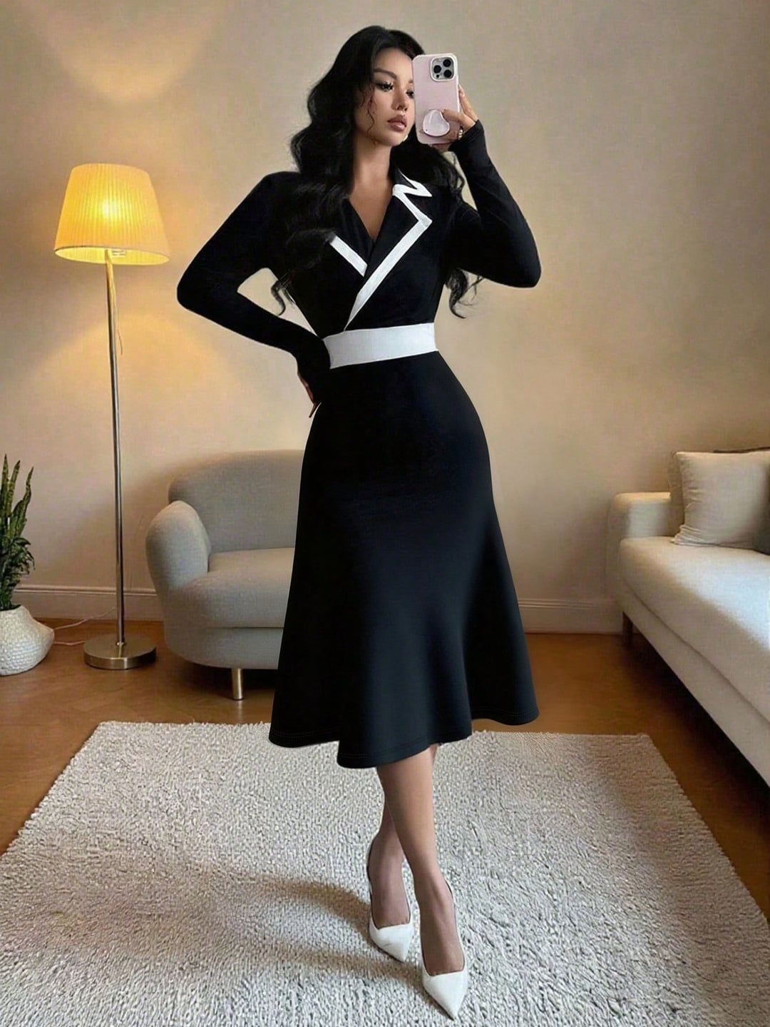 Rochie midi SHEIN, negru