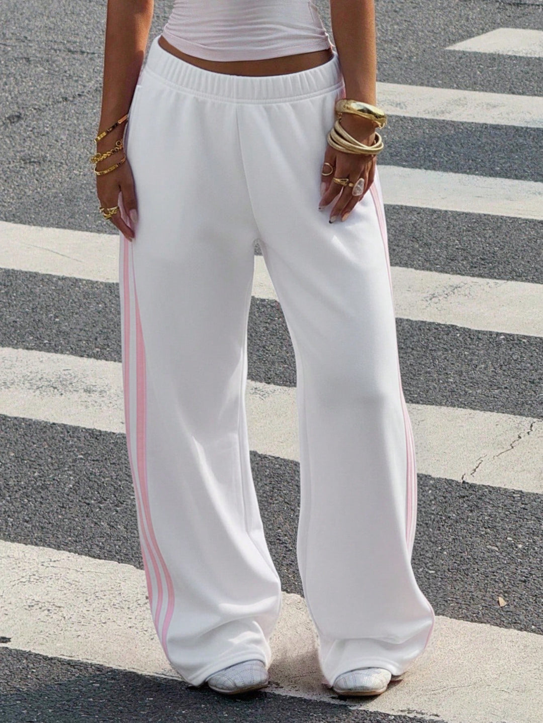 Pantaloni SHEIN, alb