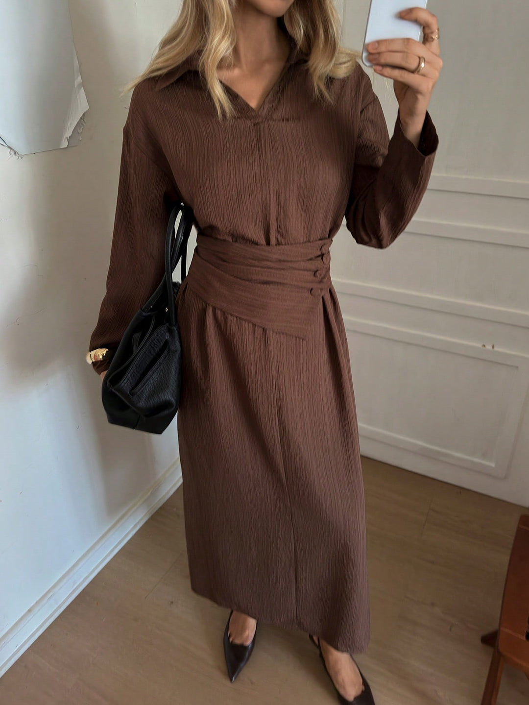 Rochie midi SHEIN, maro