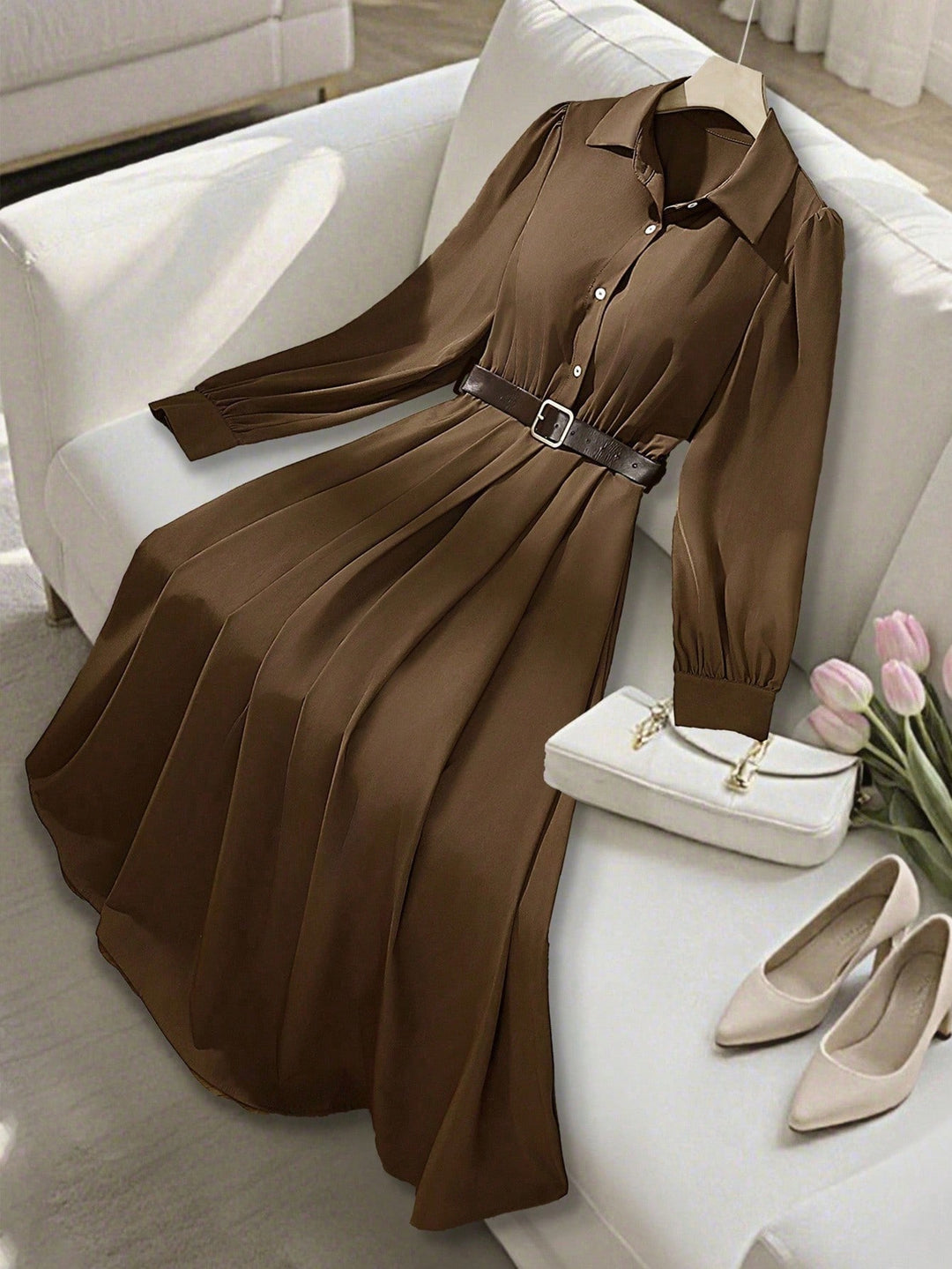 Rochie maxi SHEIN, maro