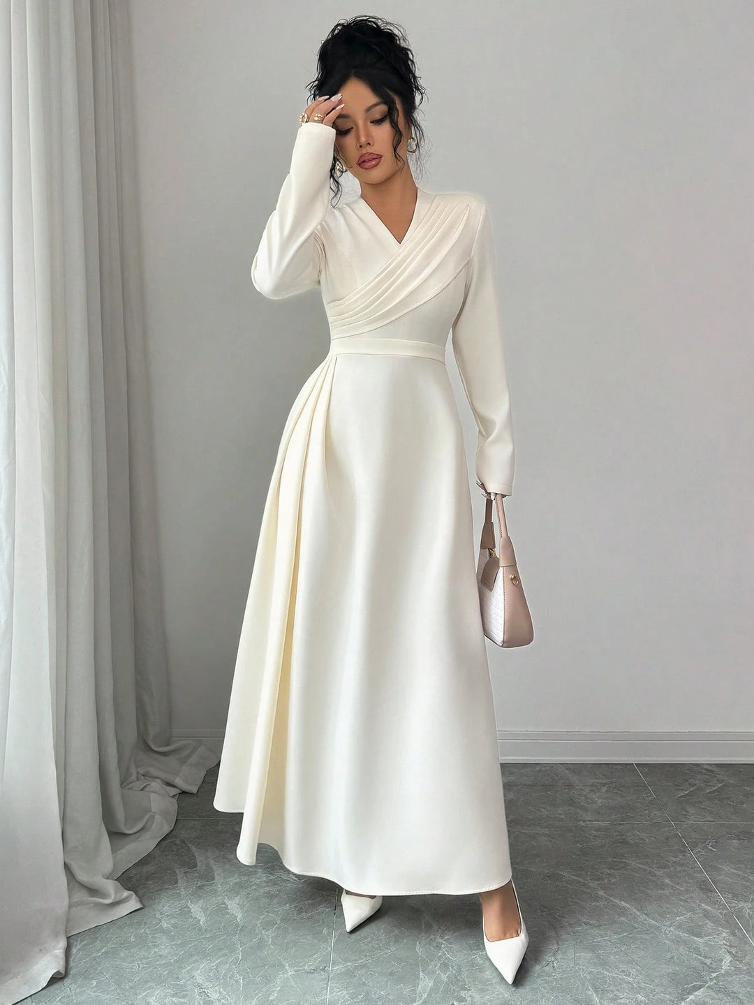Rochie maxi SHEIN, crem