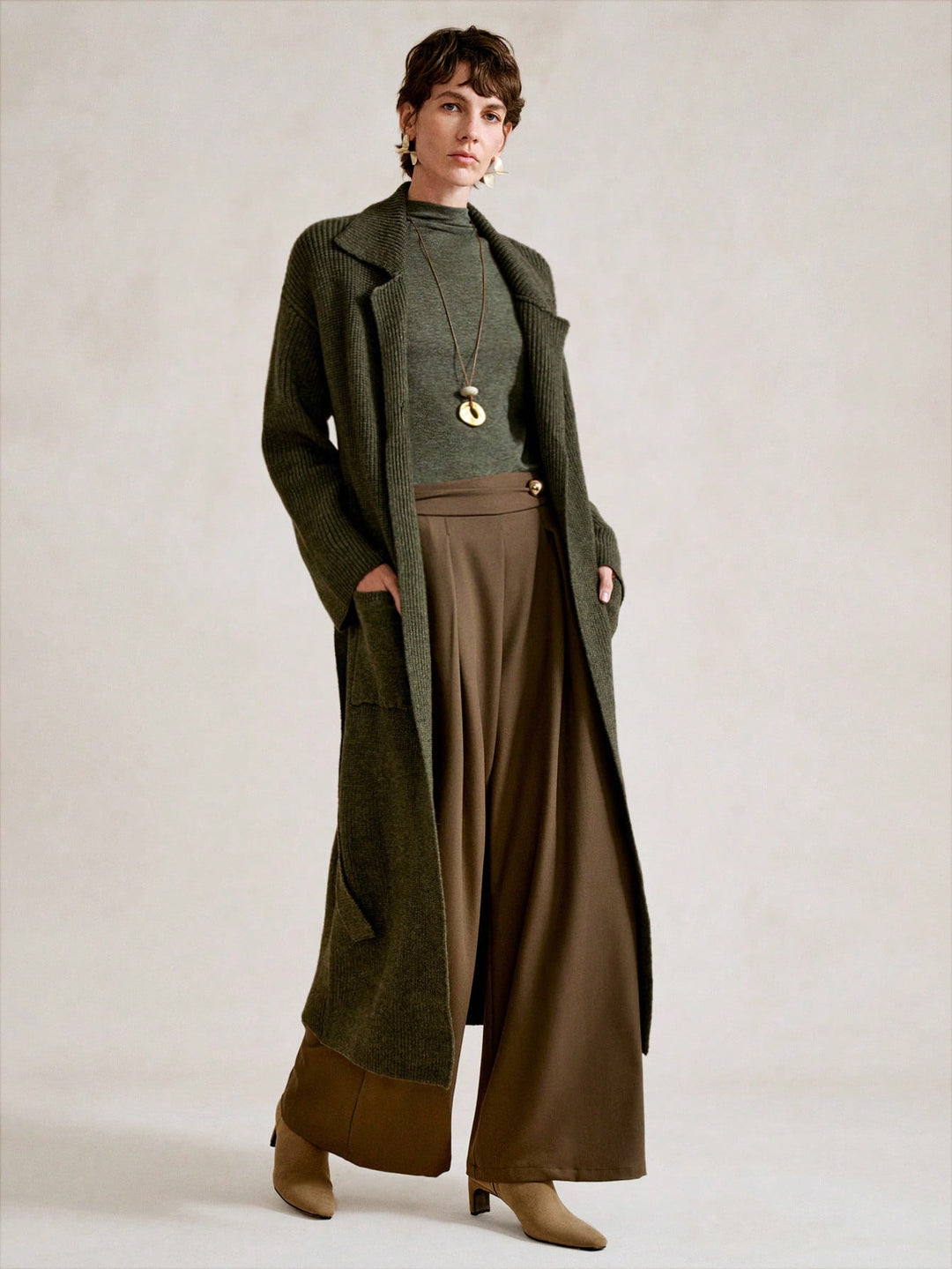 Kardigán SHEIN, khaki