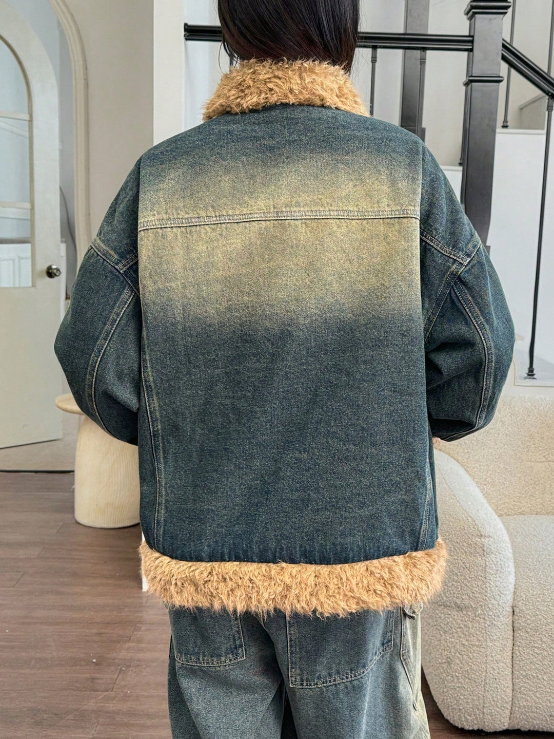 Jachetă denim SHEIN, albastru