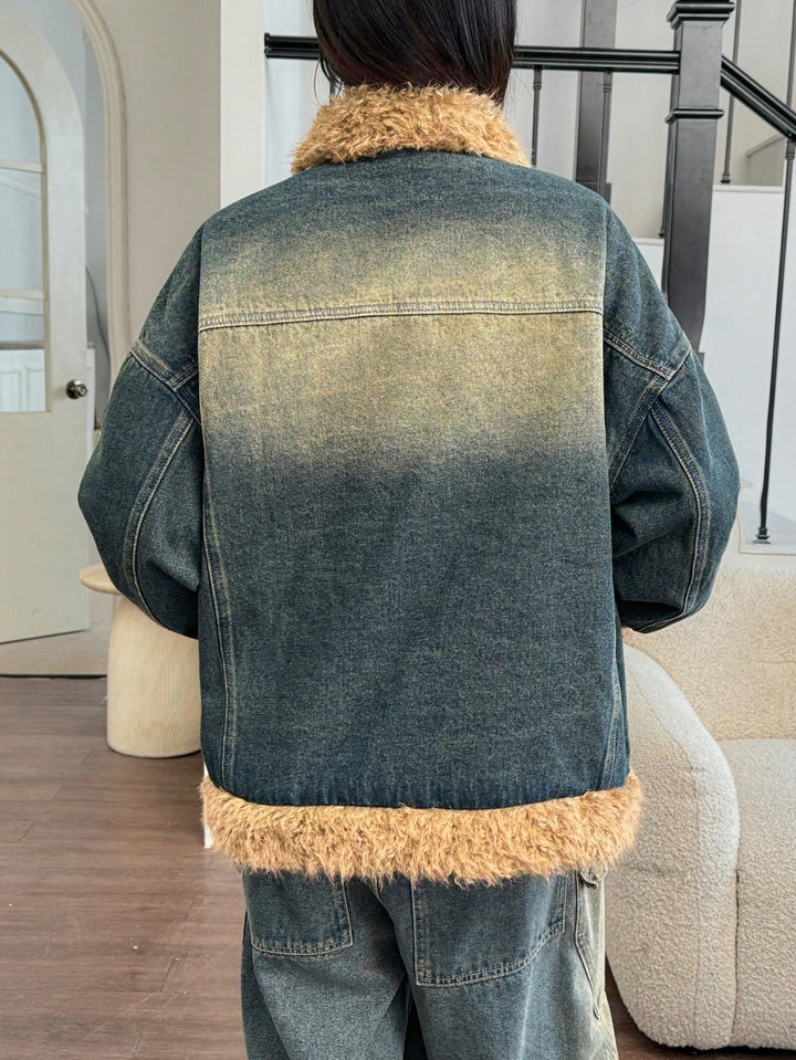 Jachetă denim SHEIN, albastru