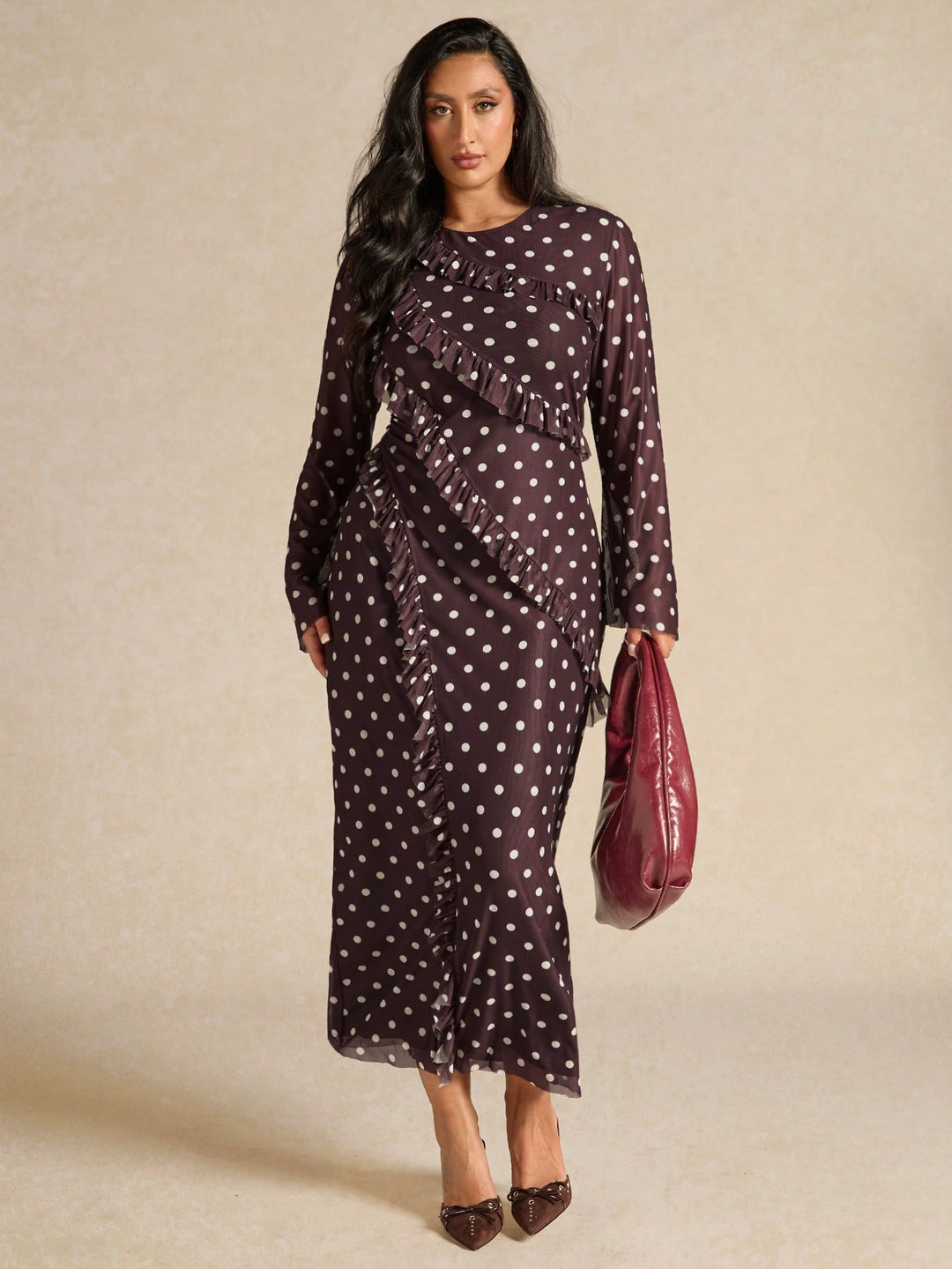 SHEIN maxi ruha, barna