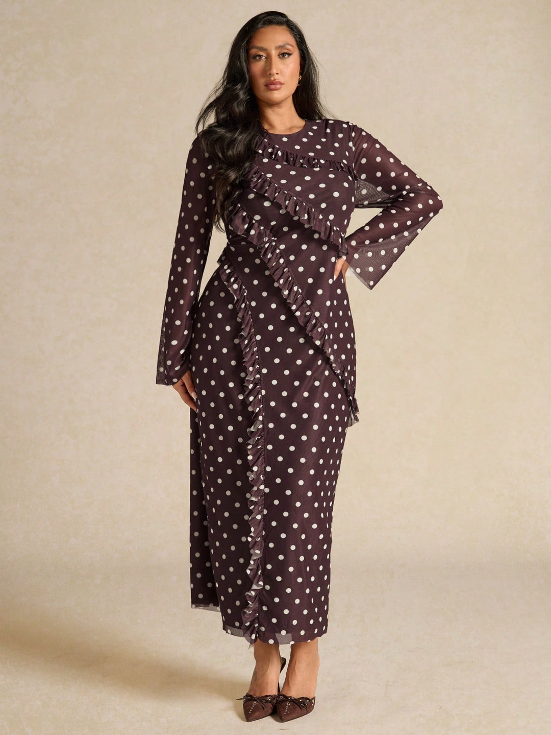 SHEIN maxi ruha, barna