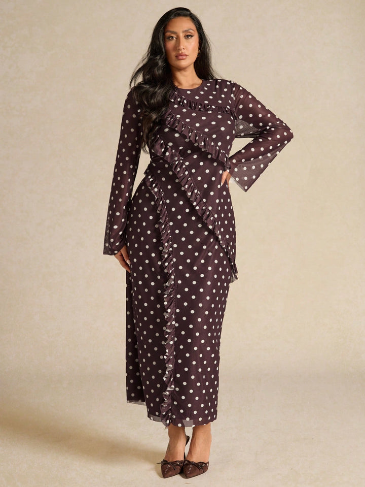 SHEIN maxi ruha, barna