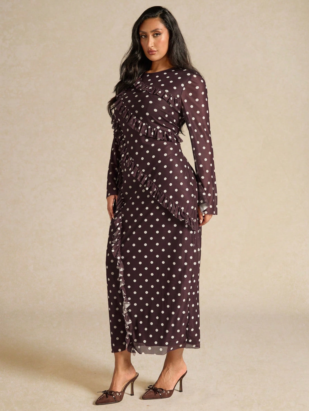 SHEIN maxi ruha, barna