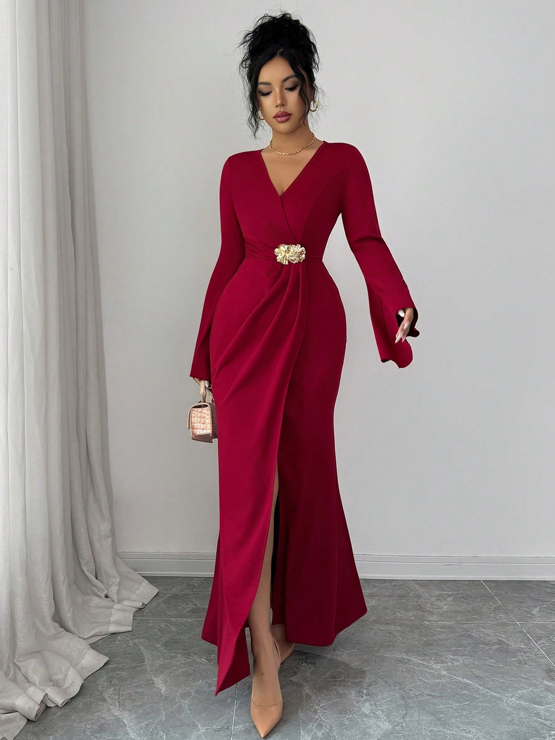 Rochie maxi SHEIN, vișiniu