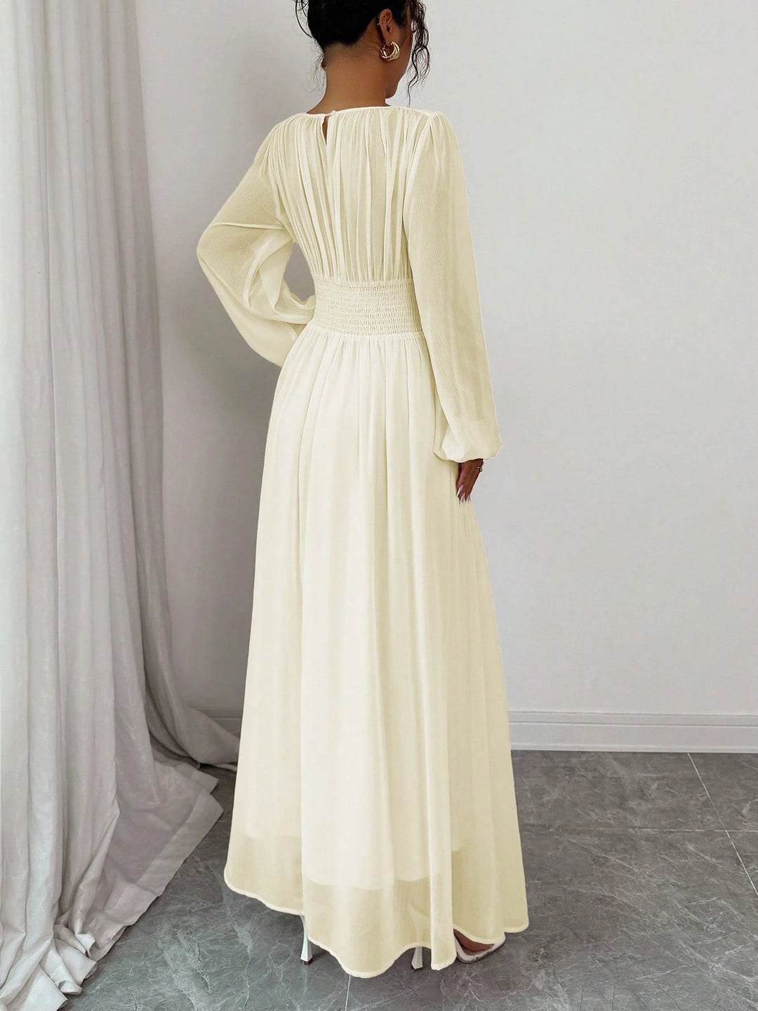 Rochie maxi SHEIN, crem