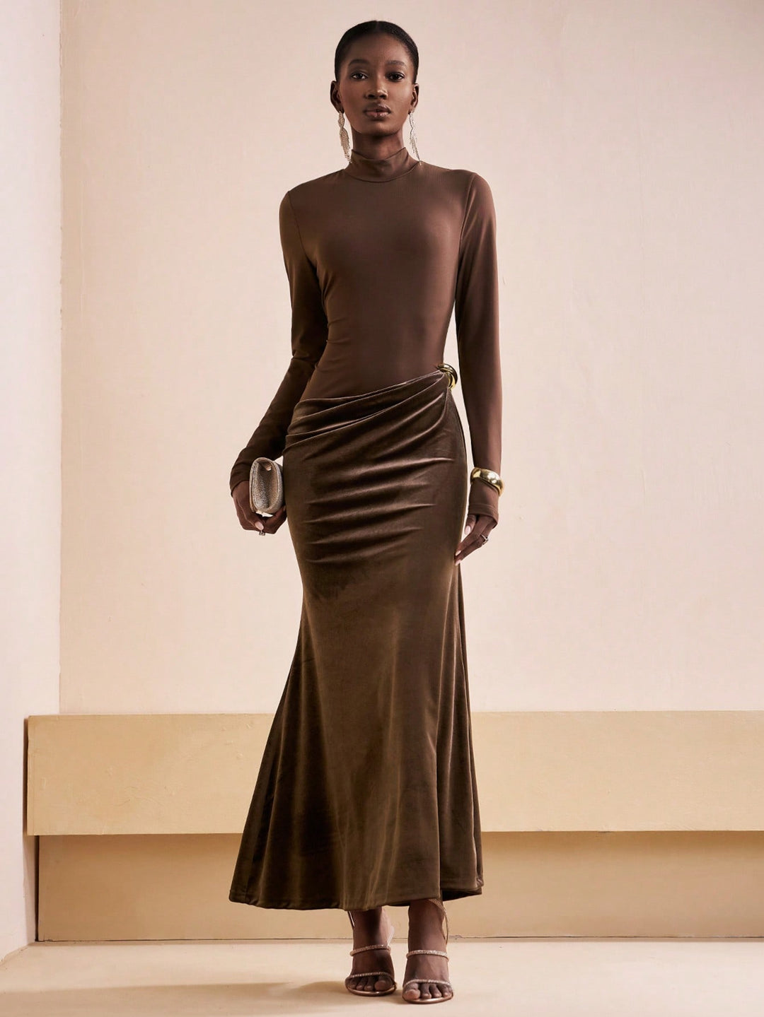 Rochie maxi SHEIN, maro