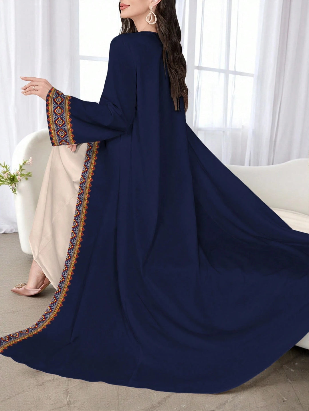 Cardigan lung Shein, albastru