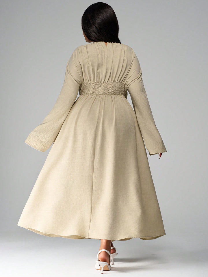 Rochie maxi Shein Curve+, bej