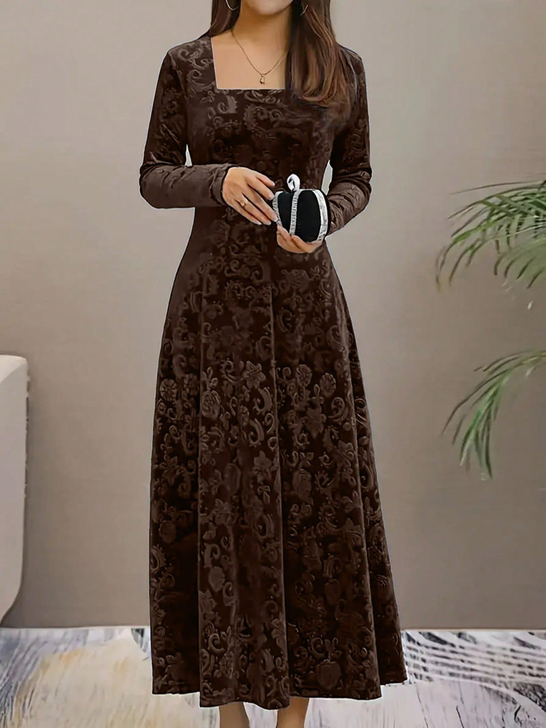 Rochie midi SHEIN, maro