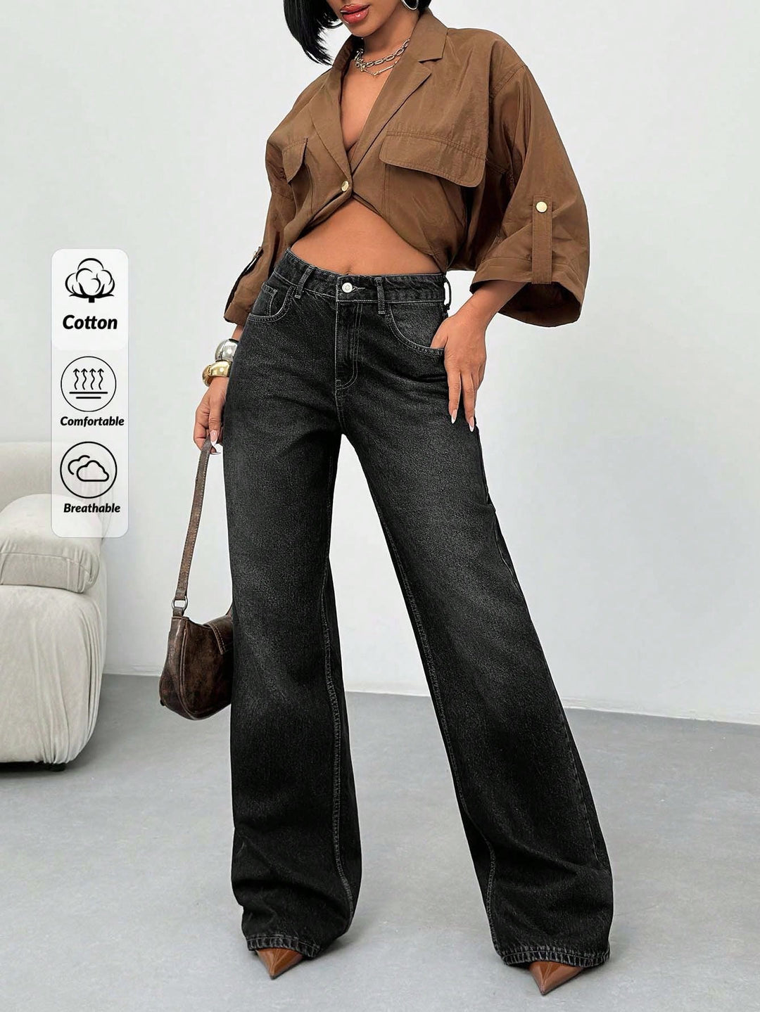 Jeans SHEIN, negru