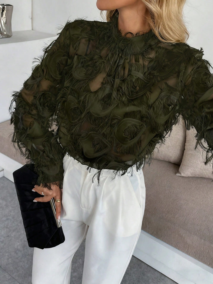 SHEIN blúz, khaki