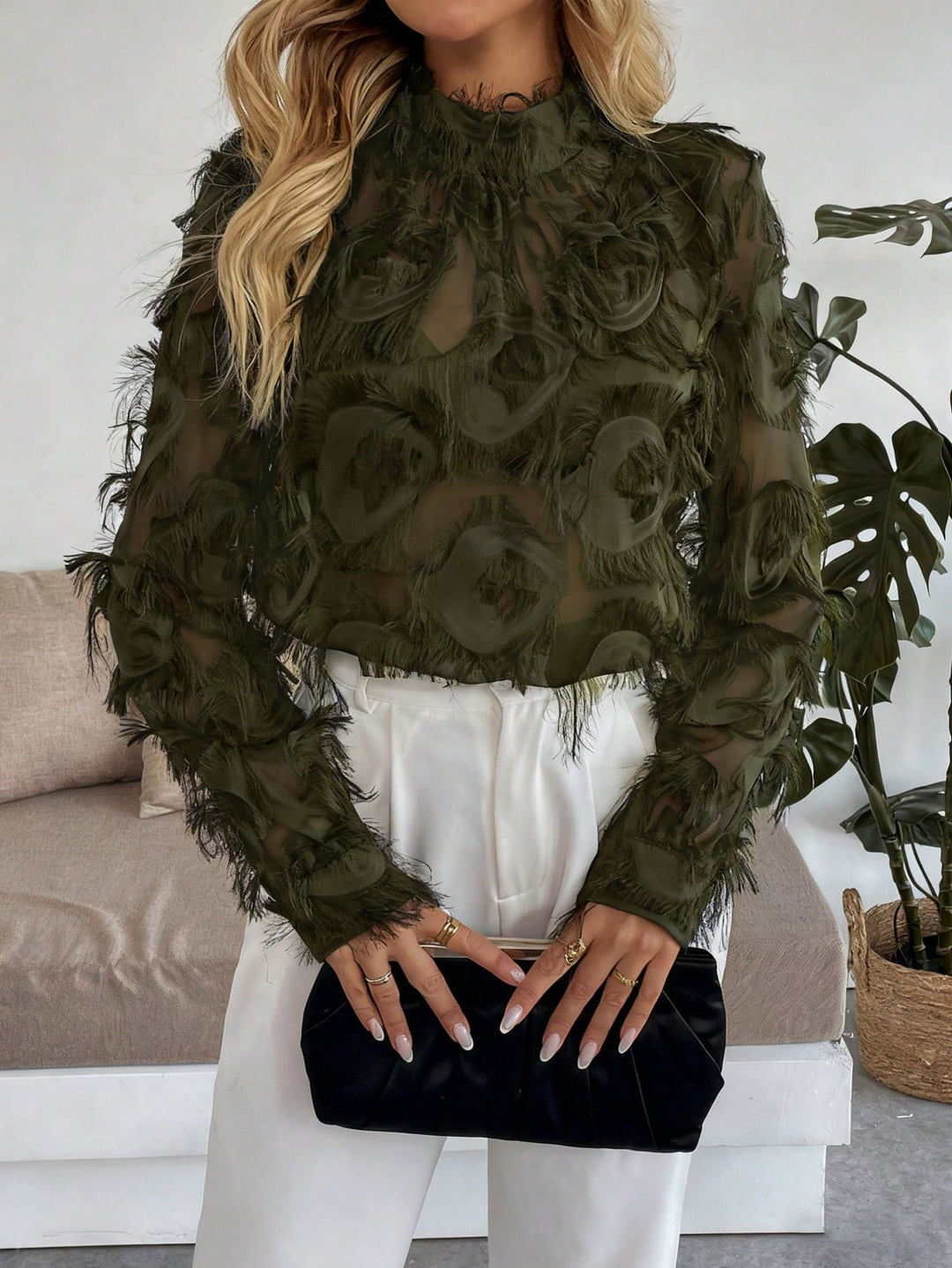 SHEIN blúz, khaki