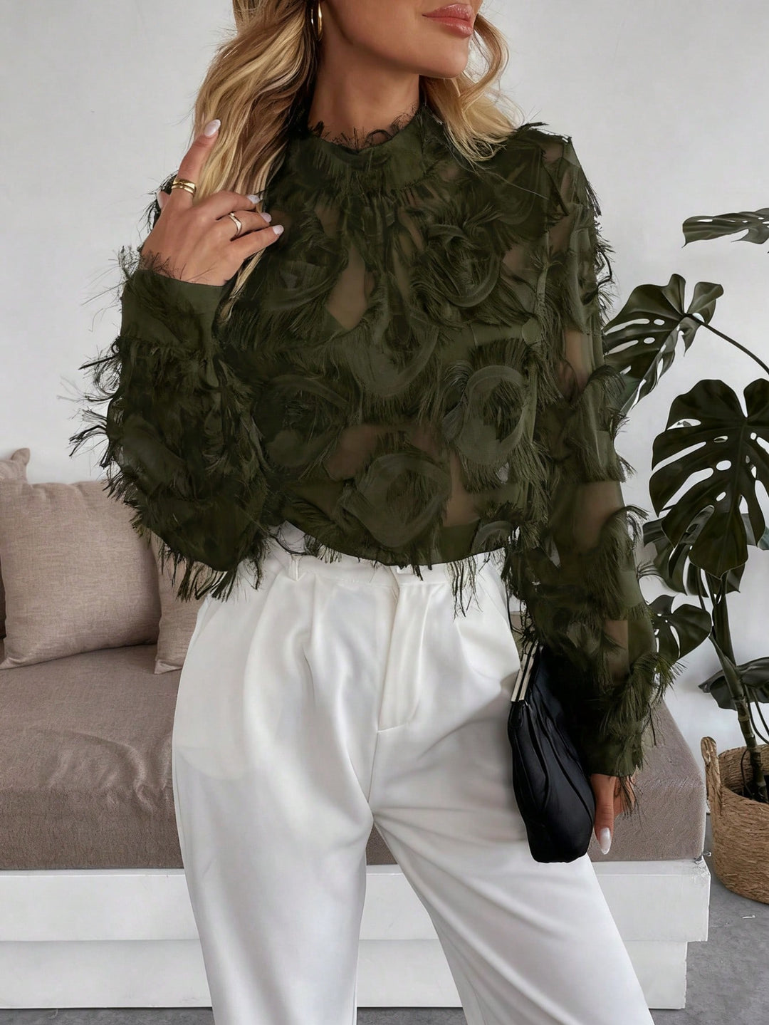 SHEIN blúz, khaki