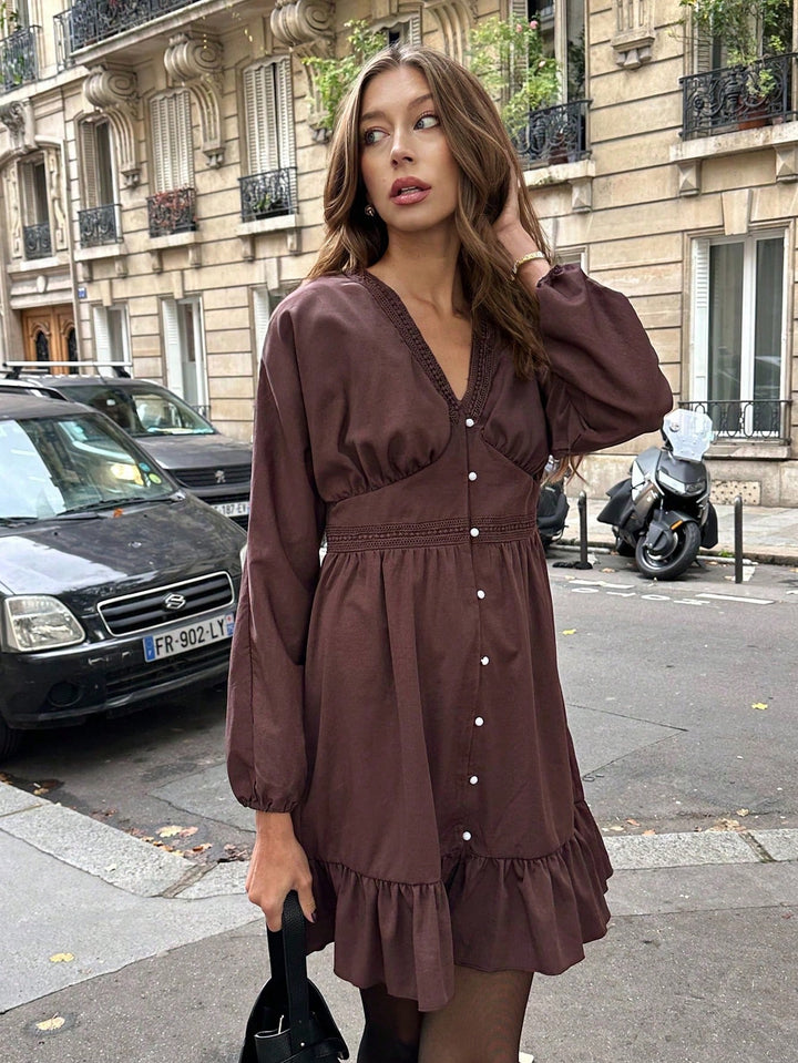 Rochie scurtă SHEIN, maro
