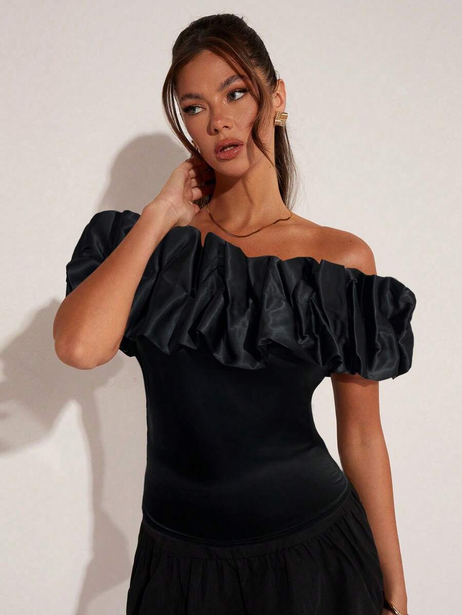 Cămașă cu mânecă scurtă SHEIN, negru