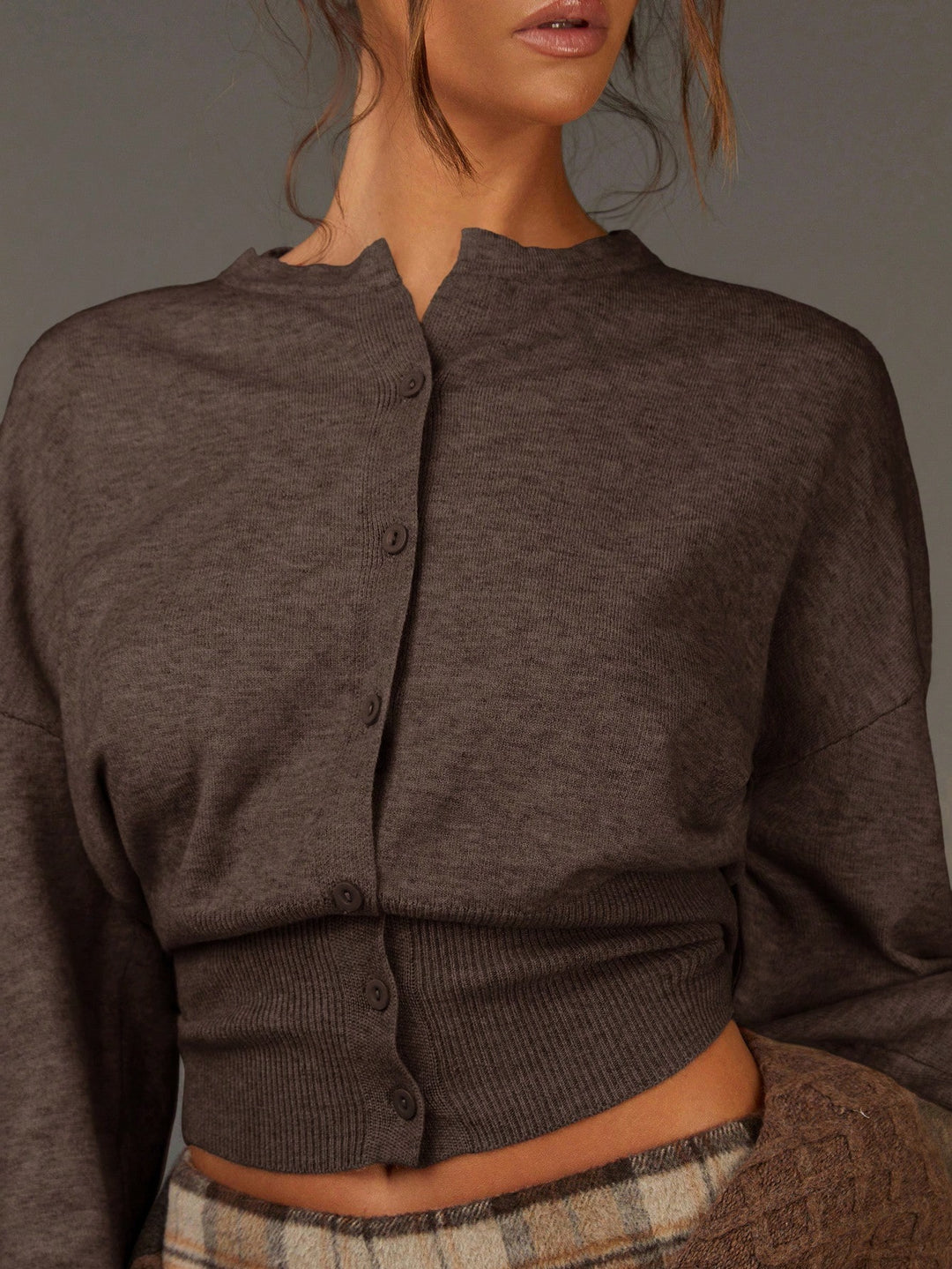 Cardigan SHEIN, maro