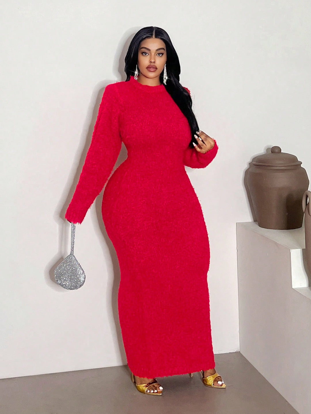 Rochie maxi SHEIN, roșu