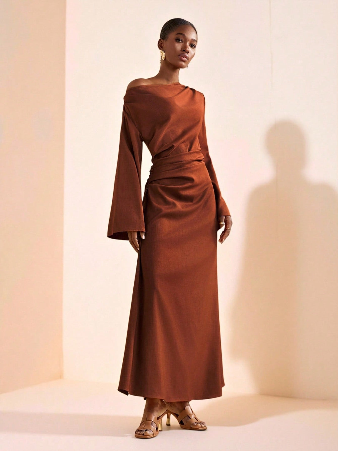Rochie maxi SHEIN, maro