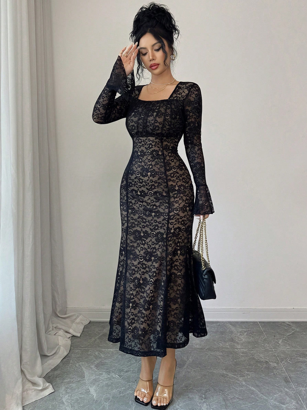 Rochie midi SHEIN, negru