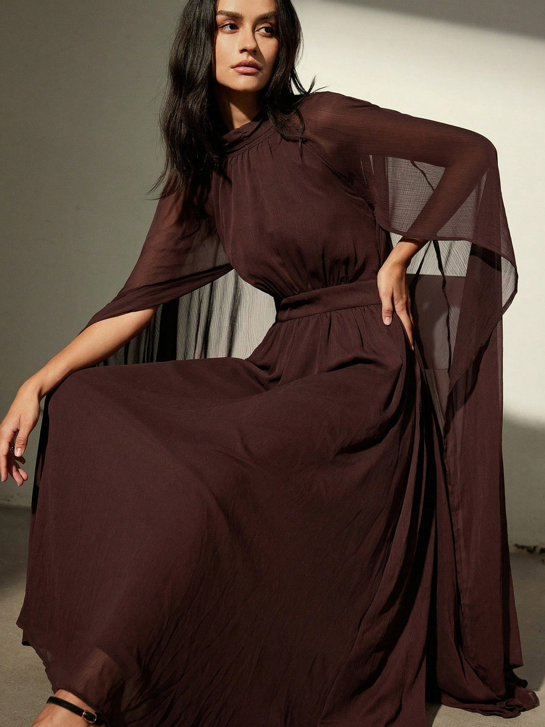 Rochie maxi SHEIN, maro