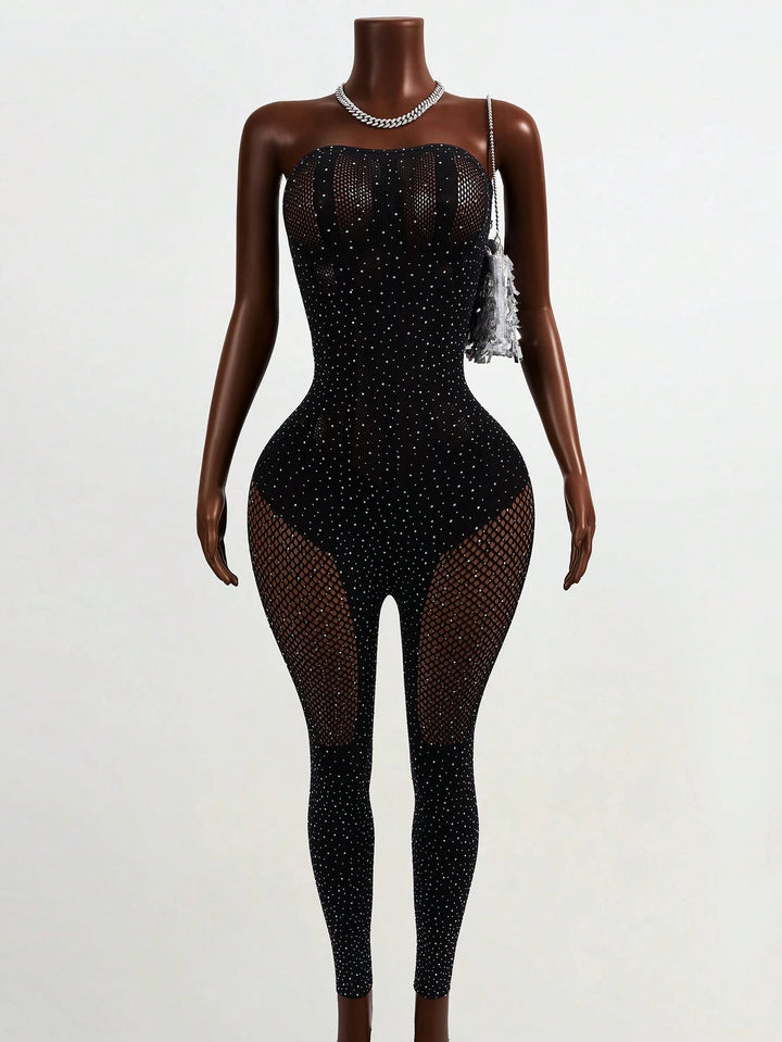 SHEIN hosszú jumpsuit, fekete