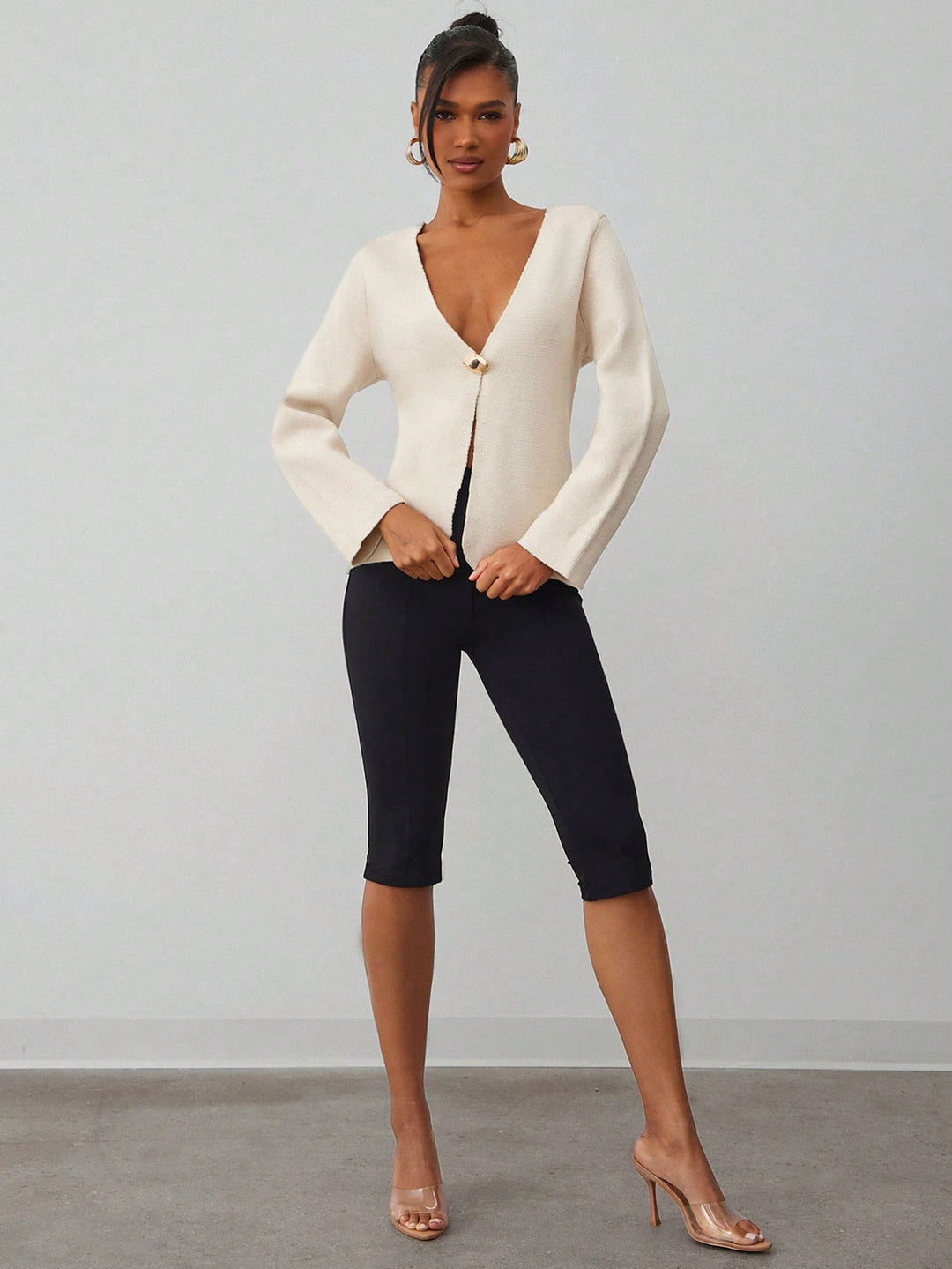 Pulover tricotat SHEIN, bej