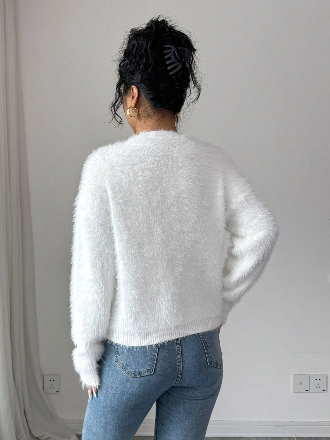 Cardigan SHEIN, alb