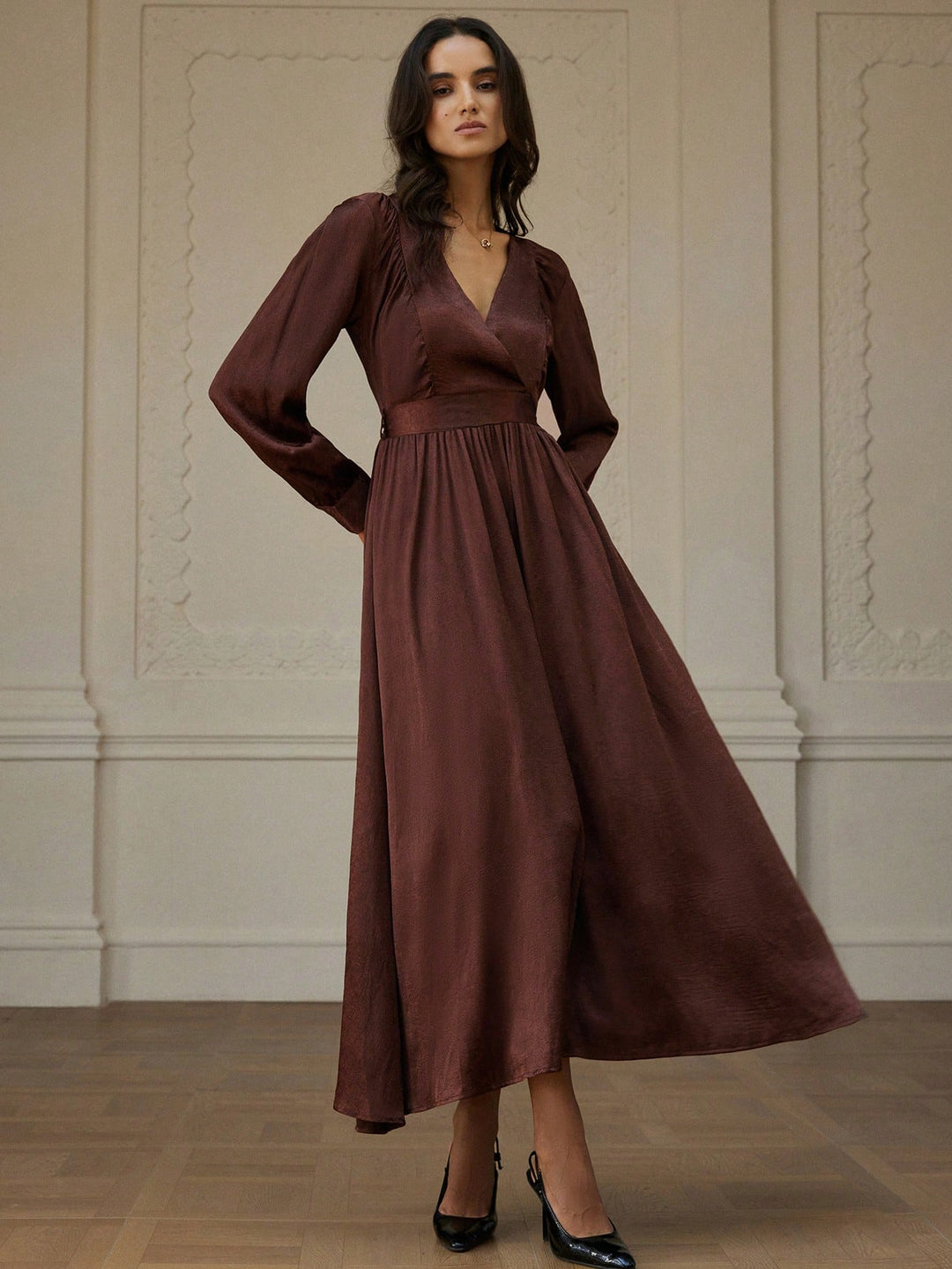 Rochie maxi SHEIN, maro