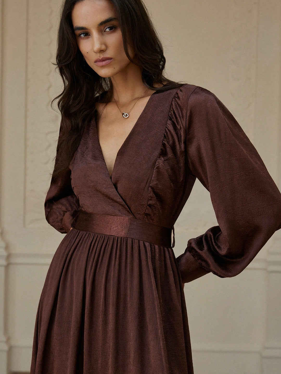 Rochie maxi SHEIN, maro
