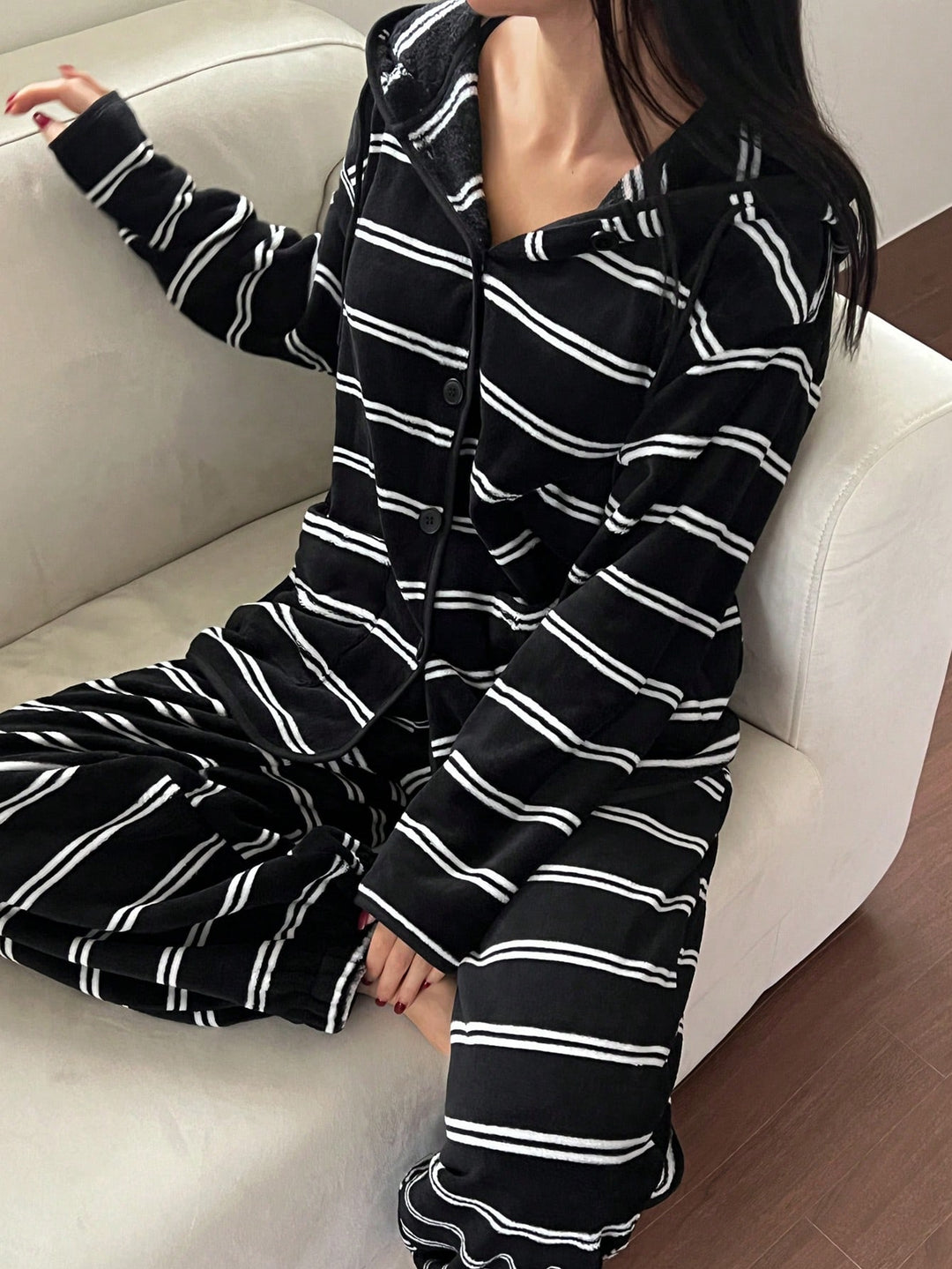 Pijama set SHEIN, fekete
