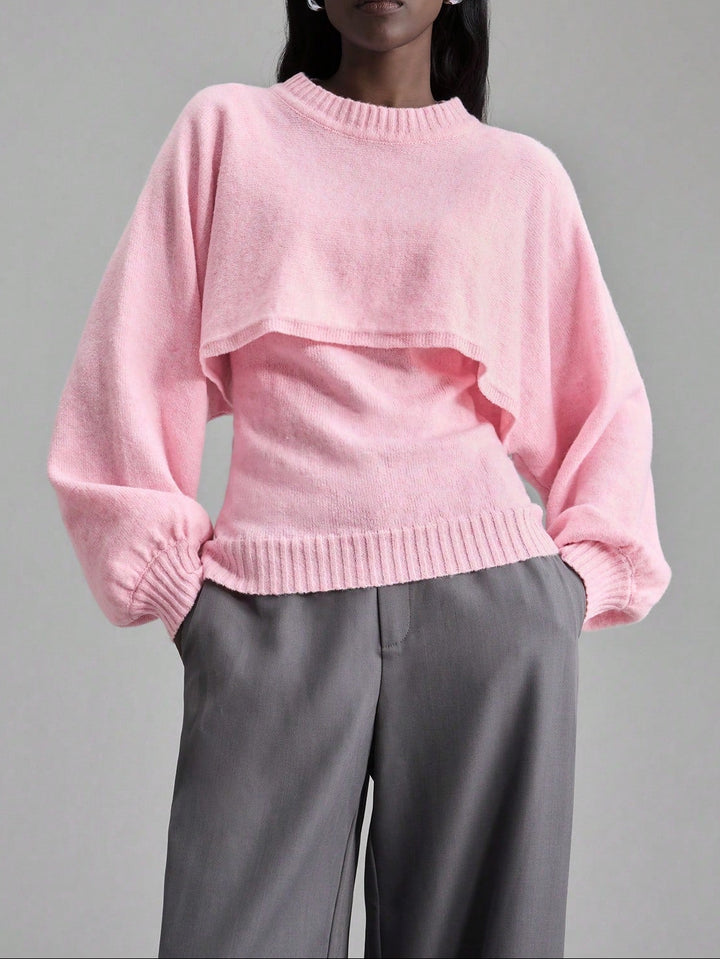Set top și pulover Shein, roz